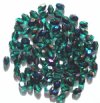 100 6x4mm Emerald Azuro Faceted Oval Beads